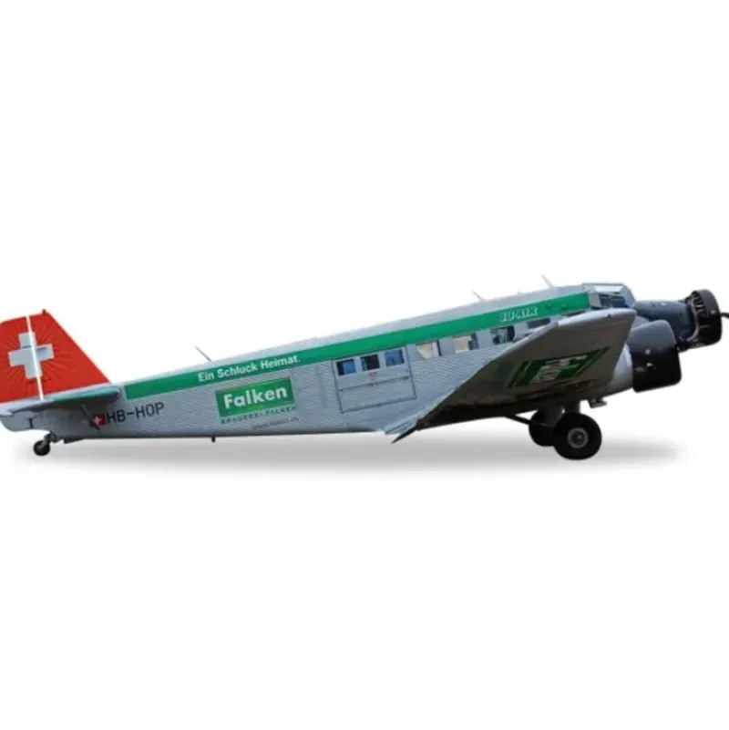 Airplane Model*Herpa Wings 019347-001 Falken Beer Junker Ju-52 Reg# HB-HOP - Miniature Marvels: Airplane Models & Painted Dice