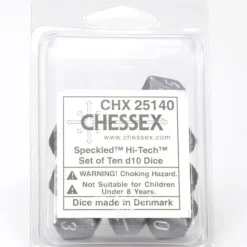 Dice<Hi Tech: Speckled d10 Dice Set (10's) CHX 25140 - Miniature Marvels: Airplane Models & Painted Dice