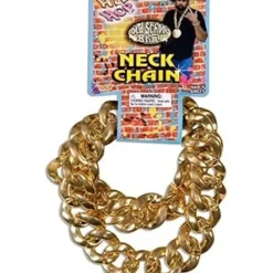 Egpull<Hip Hop Old School Bling Giant Neck Chain Gold Plastic 80s Pimp Costume Accesory - Miniature Marvels: Airplane Models & Painted Dice