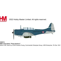 Shop All*Hobby Master HA0213 1:32 SBD-2 Dauntless "Pearl Harbor" BuNo 2162, flown by LCDR Howard Young, Commander Enterprise Group, 7th Dec 1941 - Miniature Marvels: Airplane Models & Painted Dice