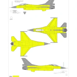 Airplane Model*Hobby Master HA38036B 1:72 F-16V F-16V "Yellow Viper" ROCAF, 2023 (with decals for different airplanes) - Miniature Marvels: Airplane Models & Painted Dice