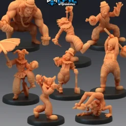 Miniature<Horror Clowns - Miniature Marvels: Airplane Models & Painted Dice