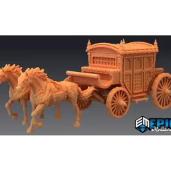 Miniature<Horse-Drawn Carriage - Miniature Marvels: Airplane Models & Painted Dice