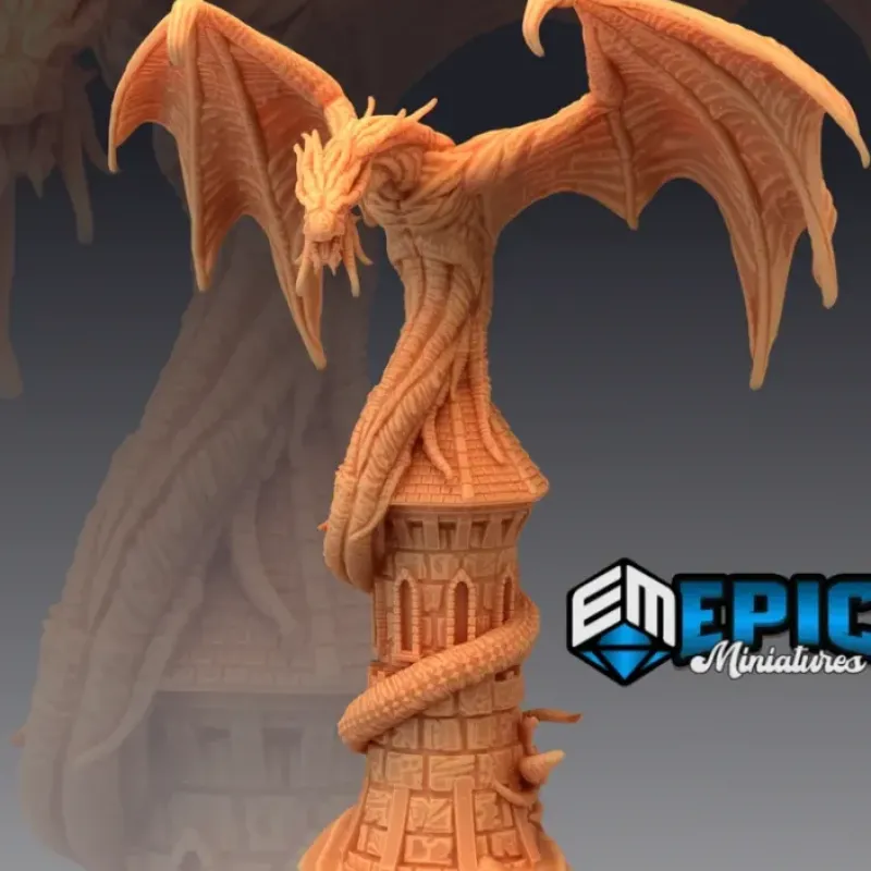 Miniature<Hunting Horror On Tower - Miniature Marvels: Airplane Models & Painted Dice
