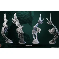Miniature<Ice Phoenix - Miniature Marvels: Airplane Models & Painted Dice