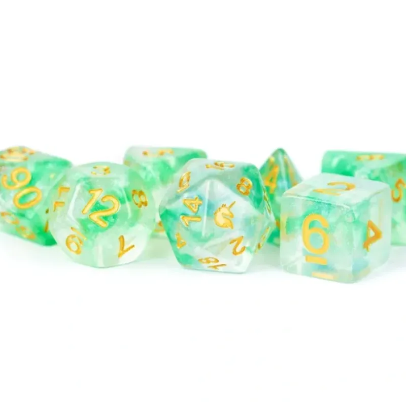 Dice<Icy Everglades 16mm Poly Dice Set MET 709 - Miniature Marvels: Airplane Models & Painted Dice