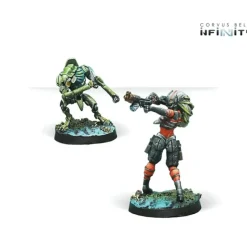 Miniature<Infinity: Raicho Pilot & Scindron Ancillary Remote Unit (Combined Army TAG Pilots Set) CVB 280681-0629 - Miniature Marvels: Airplane Models & Painted Dice