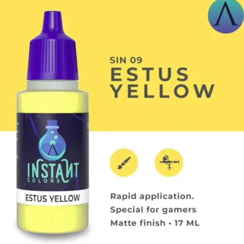 Paint<Instant Colors: Estus Yellow S75 SIN-09 - Miniature Marvels: Airplane Models & Painted Dice