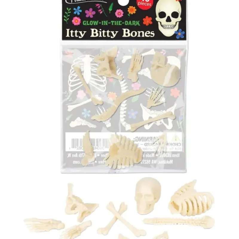 Egpull<Itty Bitty Human Bones (Bag of 10) - Glow in Dark Figurines Toy - Archie McPhee - Miniature Marvels: Airplane Models & Painted Dice