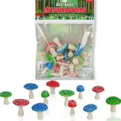 Egpull<Itty Bitty Mushrooms (Bag of 12) - Magical Cute Garden Figurines - Archie McPhee - Miniature Marvels: Airplane Models & Painted Dice