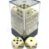 Dice<Ivory with Black: Opaque 12d6 16mm Dice Set CHX 25600 - Miniature Marvels: Airplane Models & Painted Dice