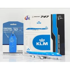 Airplane Model*JC Wings JC4KLM0117 1:400 KLM Boeing 747-400 PH-BFG "100" (with limited edition Aviationtag) - Miniature Marvels: Airplane Models & Painted Dice
