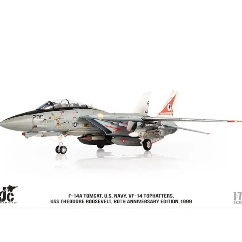 Airplane Model*JC Wings Military JCW-72-F14-014 1:72 U.S Navy F-14A VF-14 Tophatters, 80th Anniversary Edition, 1999 - Miniature Marvels: Airplane Models & Painted Dice