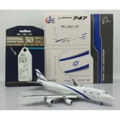 Airplane Model*JC Wings XX40108A 1:400 El Al Boeing 747-400 (With Aviationtag) (Flaps Down) - Miniature Marvels: Airplane Models & Painted Dice