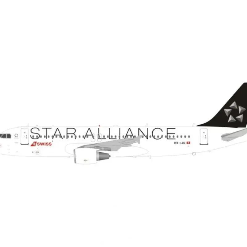 Airplane Model*Jfox JF-A320-009 1:200 A320-200 Swiss Air HB-IJO - Miniature Marvels: Airplane Models & Painted Dice