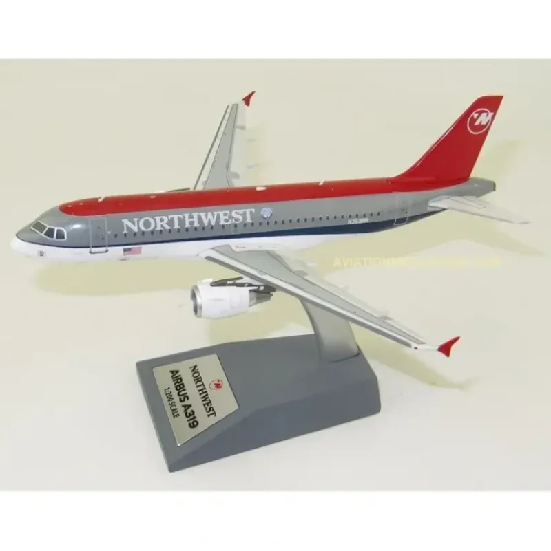 Airplane Model*JFox JF-A319-010 1:200 Northwest Airbus A319 - Miniature Marvels: Airplane Models & Painted Dice