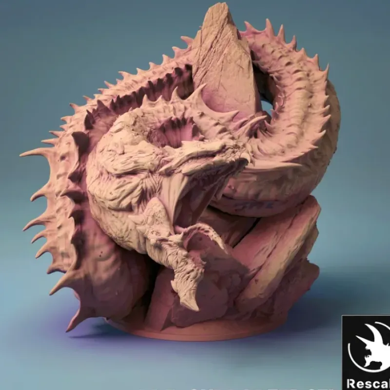 Miniature<Jormungandr Attacking - Miniature Marvels: Airplane Models & Painted Dice