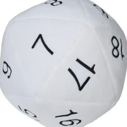 Accessories<Jumbo D20 Novelty Dice Plush - White with Black - Miniature Marvels: Airplane Models & Painted Dice