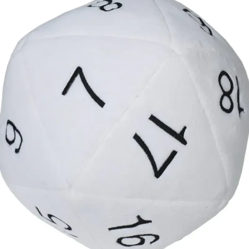 Accessories<Jumbo D20 Novelty Dice Plush - White with Black - Miniature Marvels: Airplane Models & Painted Dice