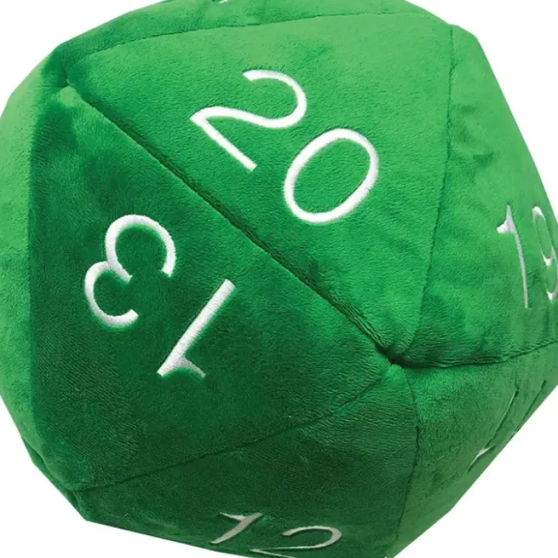 Accessories<Jumbo D20 Novelty Dice Plush - Green with White - Miniature Marvels: Airplane Models & Painted Dice