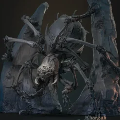 Miniature<Kharzah Spider Monster - Miniature Marvels: Airplane Models & Painted Dice