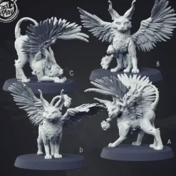Miniature<Kneazel With Wings - Miniature Marvels: Airplane Models & Painted Dice