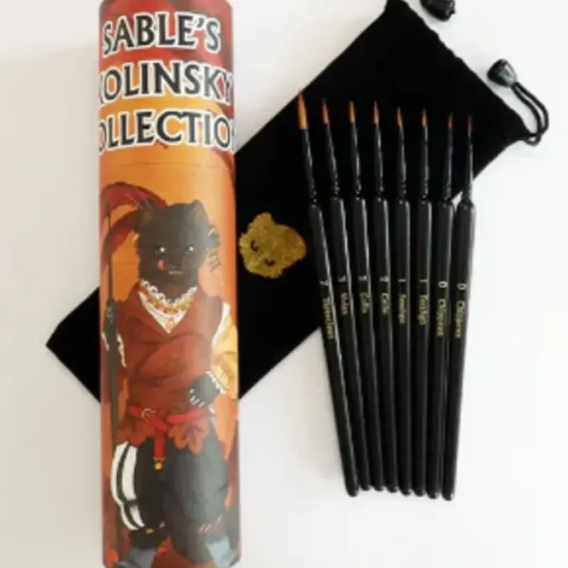 Paint<KOLINSKY SABLE BRUSH SET - Miniature Marvels: Airplane Models & Painted Dice