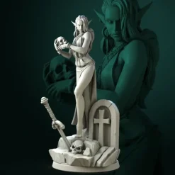 Miniature<Laedria The Necromancer 75mm - Miniature Marvels: Airplane Models & Painted Dice