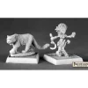 Miniature<Lini, Iconic Gnome Druid and Droogami, Snow Leopard: Pathfinder RPR 60020 - Miniature Marvels: Airplane Models & Painted Dice