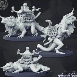 Miniature<Lizard Mount - Miniature Marvels: Airplane Models & Painted Dice