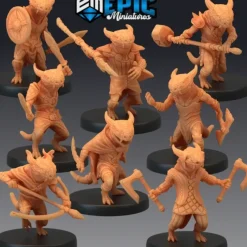 Miniature<Lizardfolks - Miniature Marvels: Airplane Models & Painted Dice