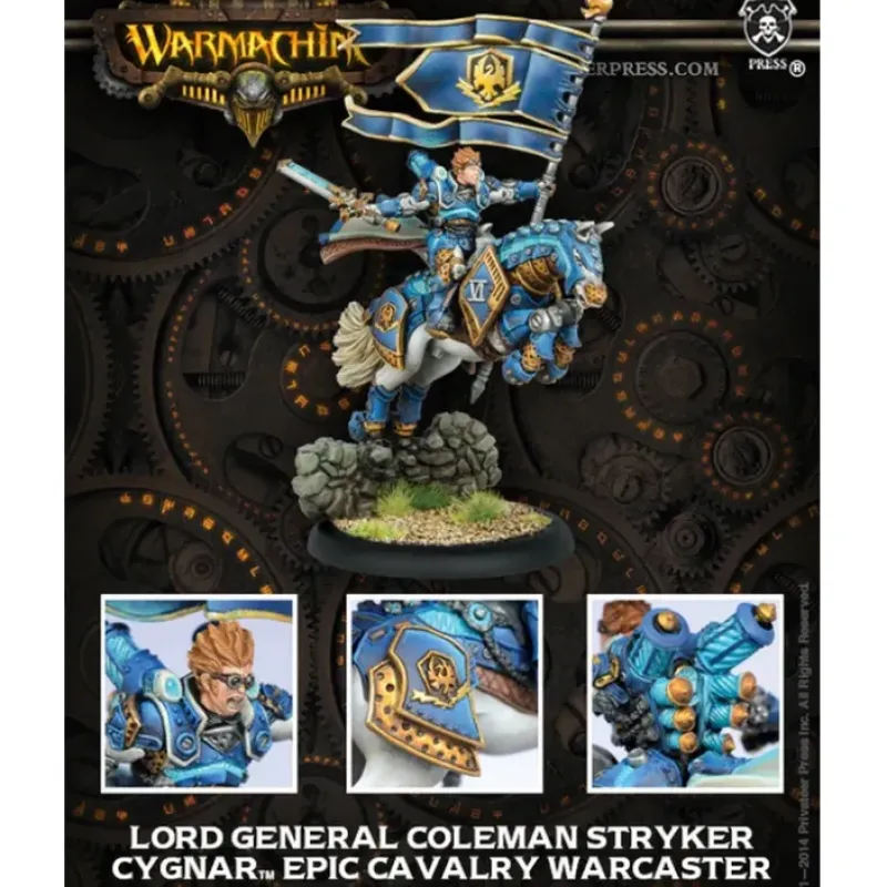 Miniature<Lord General Coleman Stryker: Cygnar Epic Cavalry Warcaster PIP 31103 - Miniature Marvels: Airplane Models & Painted Dice