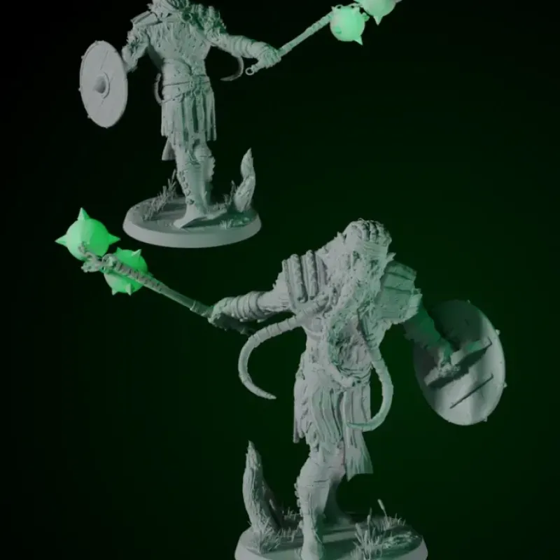 Miniature<Mammothodon Attacking - Miniature Marvels: Airplane Models & Painted Dice
