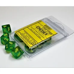 Dice<Maple Green / Yellow: Borealis d10 Dice Set (10's) CHX 27365 - Miniature Marvels: Airplane Models & Painted Dice