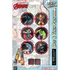 Miniature<Marvel HeroClix: Avengers 60th Anniversary Dice & Token Pack WZK 84908 - Miniature Marvels: Airplane Models & Painted Dice