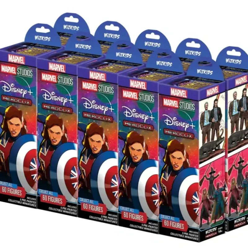 Miniature<Marvel Studios Disney Plus Booster Brick: Marvel HeroClix WZK 84829 - Miniature Marvels: Airplane Models & Painted Dice