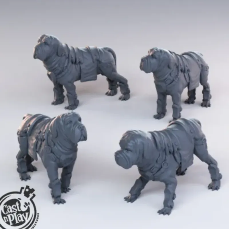 Miniature<Mastiff Set - Miniature Marvels: Airplane Models & Painted Dice