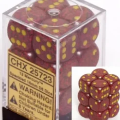 Dice<Mercury: Speckled 12d6 16mm Dice Set CHX 25723 - Miniature Marvels: Airplane Models & Painted Dice