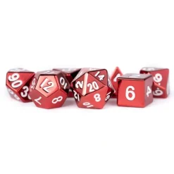 Dice<Metal Dice: 16mm Painted Polyhedral Dice Set of 7: Red MET 011 - Miniature Marvels: Airplane Models & Painted Dice