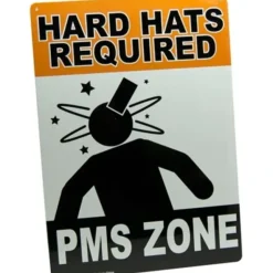 Egpull<Metal Sign "Hard Hats Required - PMS ZONE" Funny Female Office Wall Decor #H-11 - Miniature Marvels: Airplane Models & Painted Dice