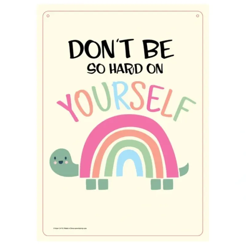 Egpull<Metal Tin Sign "Don't Be So Hard On Yourself" Beroom / Office Wall Decor #G-101 - Miniature Marvels: Airplane Models & Painted Dice