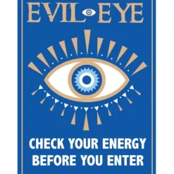 Egpull<Metal Tin Sign "Evil Eye - Check Your Energy Before You Enter" Wall Decor #F-101 - Miniature Marvels: Airplane Models & Painted Dice