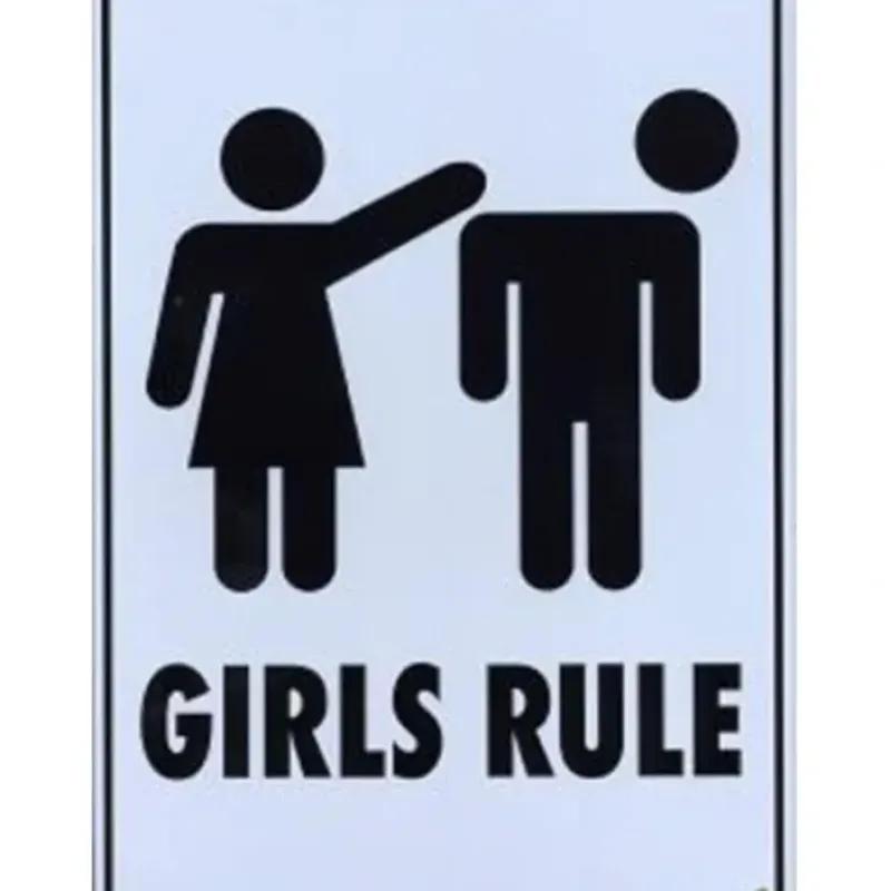 Egpull<Metal Tin Sign "GIRLS RULE" Funny Bedroom Office Wall Decor Gift #D-101 - Miniature Marvels: Airplane Models & Painted Dice