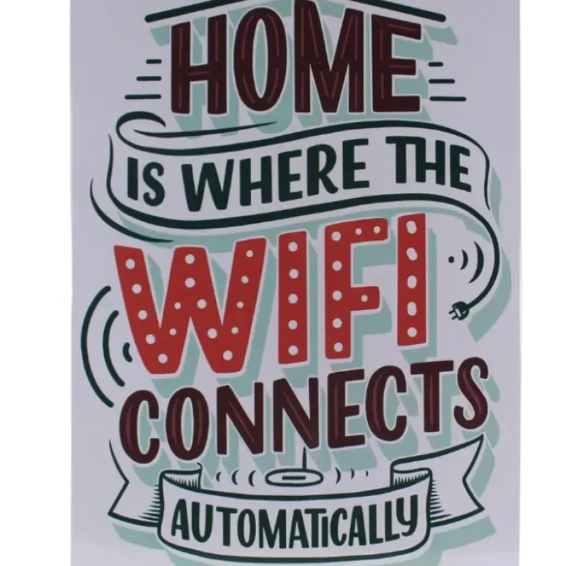 Egpull<Metal Tin Sign "Home is Where the WIFI Connects Automatically" Wall Decor #H-101 - Miniature Marvels: Airplane Models & Painted Dice
