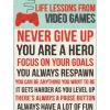 Egpull<Metal Tin Sign "Life Lessons From Video Games" Funny Gamer Wall Decor #B-101 - Miniature Marvels: Airplane Models & Painted Dice