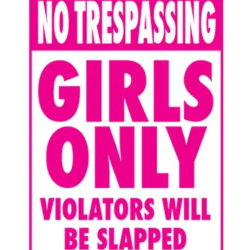 Egpull<Metal Tin Sign "No Trespassing: Girls Only Violators Will Be Slapped" #B-101 - Miniature Marvels: Airplane Models & Painted Dice