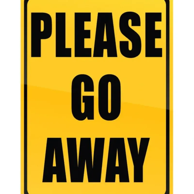 Egpull<Metal Tin Sign "PLEASE GO AWAY" Bedroom Office Bar Man Cave Wall Decor #E-101 - Miniature Marvels: Airplane Models & Painted Dice
