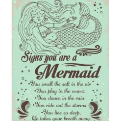 Egpull<Metal Tin Sign "Signs You are a Mermaid ..." Bedroom Home Office Wall Decor #H01 - Miniature Marvels: Airplane Models & Painted Dice