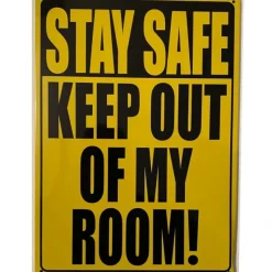 Egpull<Metal Tin Sign "STAY SAFE - Stay Out My Room!" Bedroom Office Wall Decor #C-101 - Miniature Marvels: Airplane Models & Painted Dice