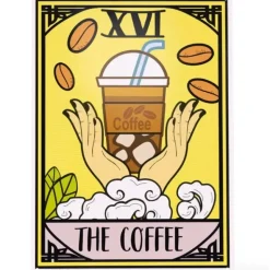 Egpull<Metal Tin Sign "Tarot Card Coffee Sign" Vintage Style Kitchen Wall Decor #D-101 - Miniature Marvels: Airplane Models & Painted Dice